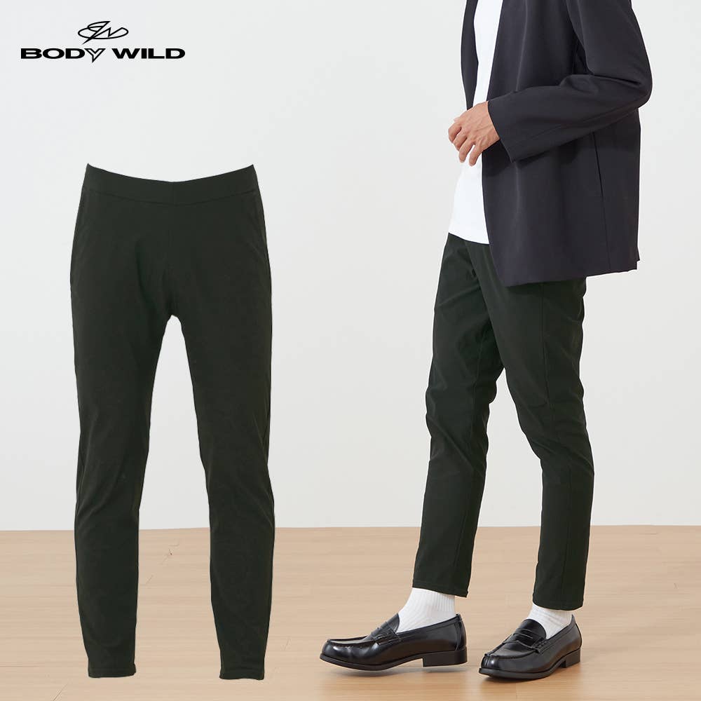 【スリムテーパード】 ドライレーヨン混ストレッチパンツ